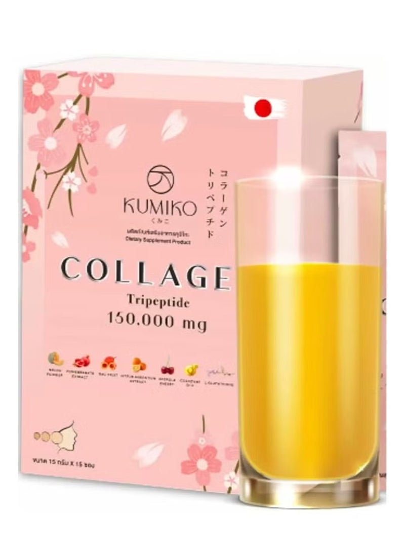 Kumiko Collagen Beauty Drink 150000mg | 15 Sachets | Daily Collagen Tripeptide Supplement - Image 1